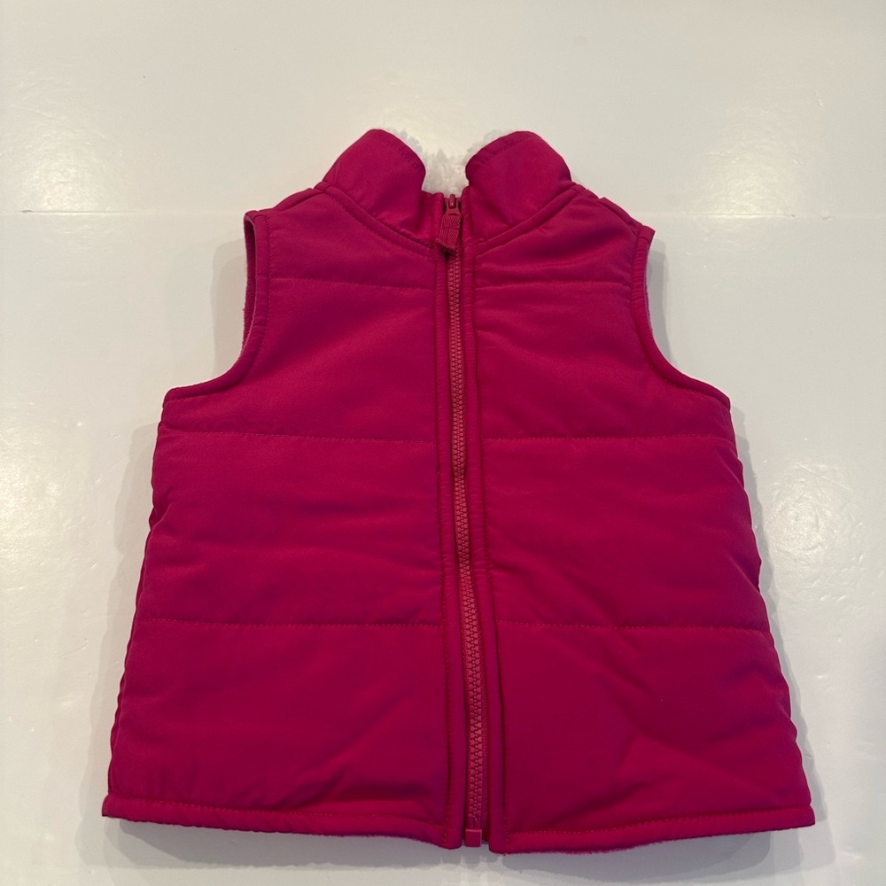 3/20$ Baby vibrant pink sleeveless puffer vest size 12 months